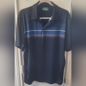 Men's Ben Hogan Black Striped Polo Shirt.